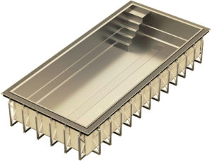 Coque piscine inox miroir