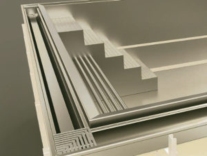 Piscine miroir inox