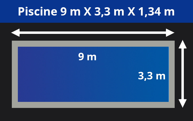 9m X 3.3m x 1.34m