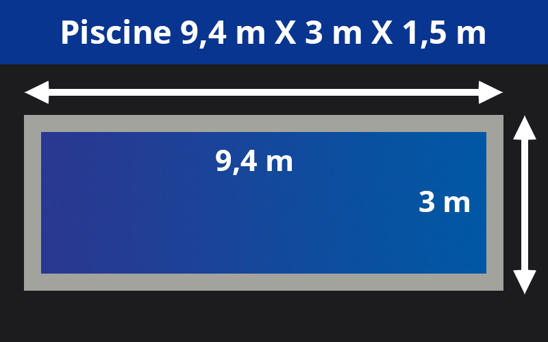 9.4m X 3m x 1.5m