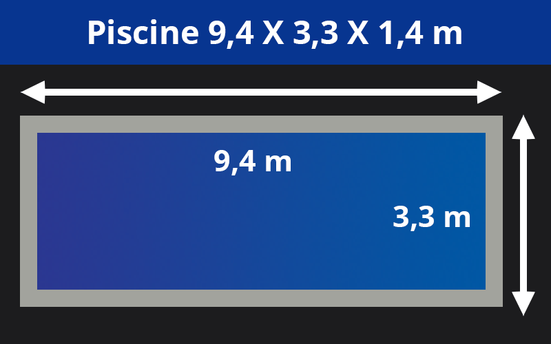 9.4m X 3.3m x 1.4m