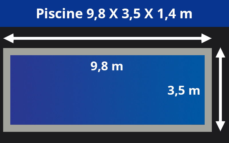 9.8m X 3.5m x 1.4m
