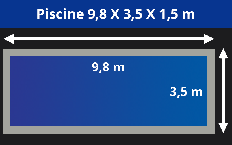9.8m X 3.5m x 1.5m