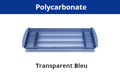 Volet Polycarbonate Transparent Bleu